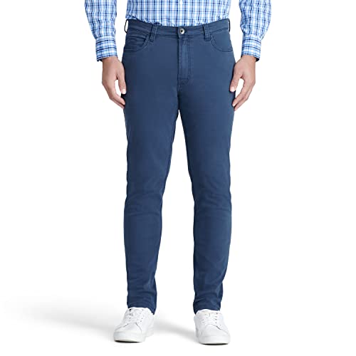 IZOD Saltwater Pantalon chino 5 poches coupe droite pour homme - Bleu - 38W x 30L Cover