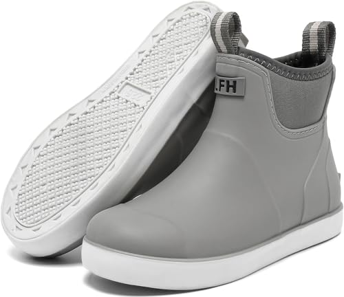 Kids Deck Boots,Waterproof Ankle Rain Boots for Boys and Girls Non-Slip High-Performance Rubber Boots Water Shoes Child Chelsea Booties for Fishing, Boating, Camping, Farming,Garden, School Play