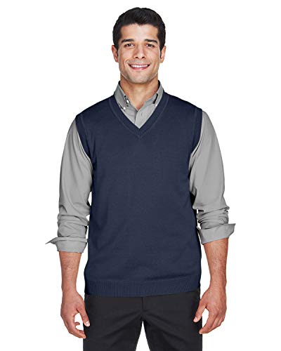 Devon & Jones Men's V-Neck Vest (D477) -NAVY -2XL