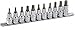 Projahn 4235 1/2 Inch Hex Bit Socket Set on Rail 11-Piece Multi-Tooth