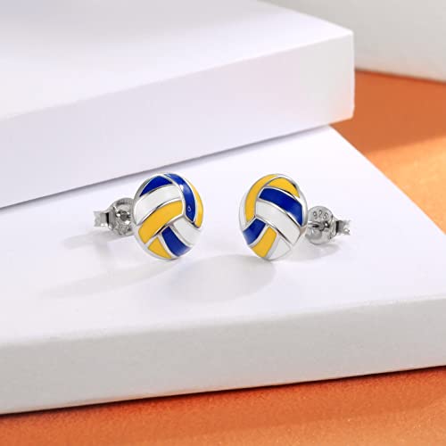 925 Sterling Silver Softball Volleyball Basketball Baseball Football Soccer Earrings Stud Hypoallergenic Sports Mom Jewelry Gifts for Women Player Lover4
