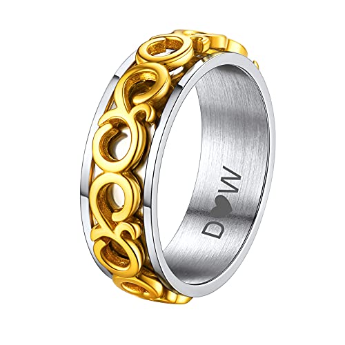 ChainsHouse Stainless Steel Band Cuban Link Ring for Men Women, 6.4MM-7MM Wide, Size 07-14, with Gift Box A: Steel-7MM Wide 7