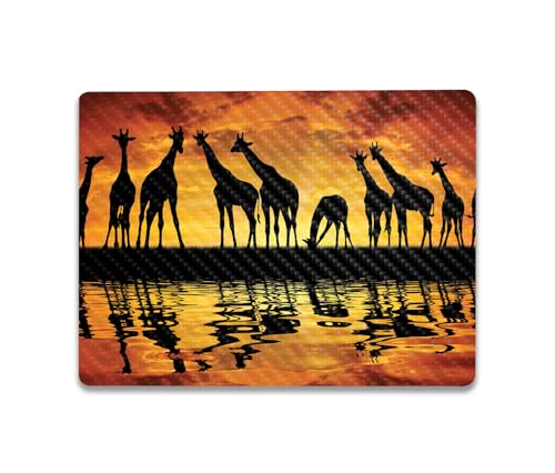 Image of MightySkins Carbon Fiber Skin Compatible With Microsoft Surface Laptop Go 3 (2023) Full Wrap Kit - Glamour Giraffes | Protective, Durable Textured Carbon Fiber Finish | Easy To Apply | Made in the USA