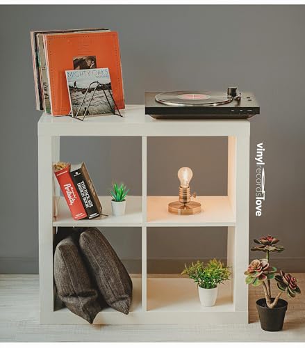 Miniatura 6 de Estantería Vinilos Soporte Discos Revistas Libros Almacenamiento Para 75 Lps Soporte Folletos Metal Negro Mate