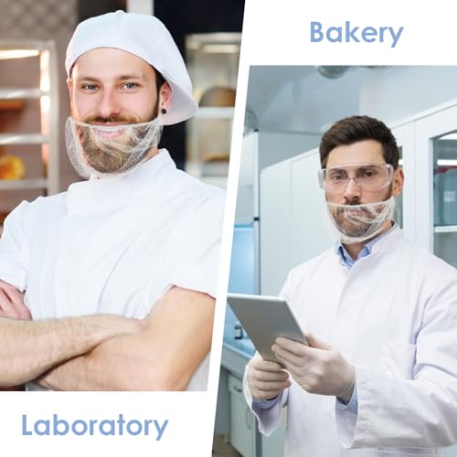 Prasacco 567016_2_GY4XI8L3 100 Pcs Beard Nets Food Service, Elastic Comfortable Beard Guards Protective Beard Covers Breathable Beard Mask Beard Nets thumb #4