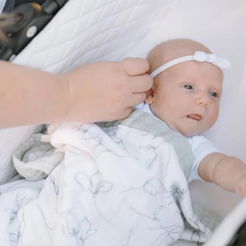 Image of Little Unicorn 100% Certified Organic Newborn Receiving Quilt | Ultra- Soft, Multi-Layered Muslin Fabric | Gift for Newborns & on-The-go (Pencil Floral)