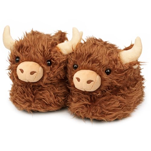 Image of Women Animal Slippers Cute Plush House Shoes Warm Novelty Cartoon Slippers Gifts for Birthday Christmas