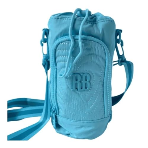 Bolsa Porta Garrafa Térmica Rebecca Bonbon RB, com Alça Transversal Regulável, c/Bolso Compartimento, P/Squeeze, Menina, Criança, Feminino (Azul Tifany)