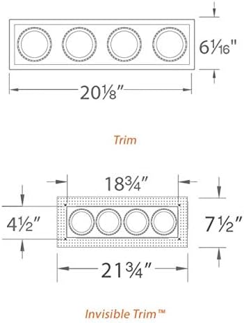 Miniatura 3 de WAC Lighting MT-4LD416TL-WT - Ajuste invisible para módulo de precisión LED de 4 luces
