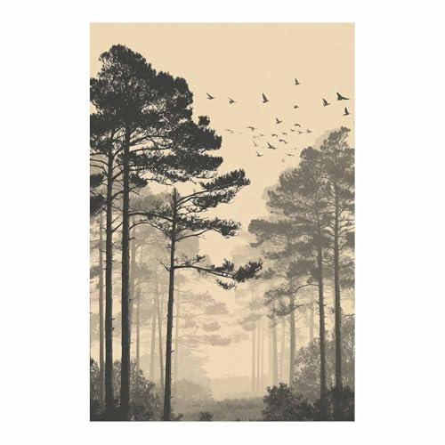 Toile forêt et oiseaux 40x60cm pour habiller un mur de chambre vide et triste