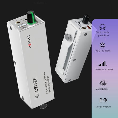 Image of Kadence PEM-01 Jamming Series in-Ear Monitor Amplifier | Wired IEM Belt Pack | XLR /TRS Combo Input | 3.5mm Headphone Output | Mono /Stereo Switchable | Comes with Belt Clip | White