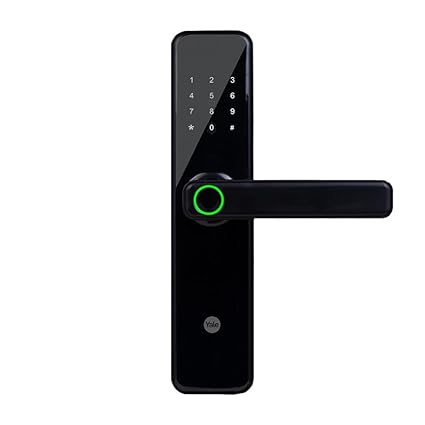 Yale YDME 50 NxT, Smart Door Lock with Biometric, Pincode, RFID Card & Mechanical Keys, Color- Black, for Home & Office (Free Installation) - ?