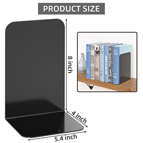 Vfine Bookends 1 Pair, Bookends For Shelves, Metal Black Book Ends For Shelves, Book Ends For Heavy Books, Book Shelf Holder For Home Office thumb #1
