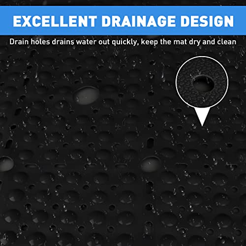 ZOKBOM Square Shower Mat Non Slip 70x70cm, Black, 70 x 70 cm (Square) - Image 3