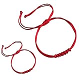 PHITECUS Pulsera roja de protección para recién nacido/niña/bebé/niña/niño/mamá y yo/familia y yo. Amuleto para niños. Cuerda para la buena suerte y el mal de ojo., 3 inches, Gema, No es una piedra