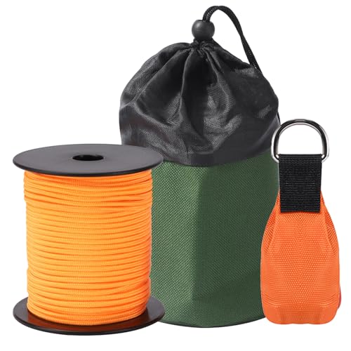 SENSILIN Arborist Wurfschnur-Set mit 4,6 m langer ultraglattem Polyester-Seil, 325 g Wurfsack und Leine-Set, Baumpfleger-Ausrüstung