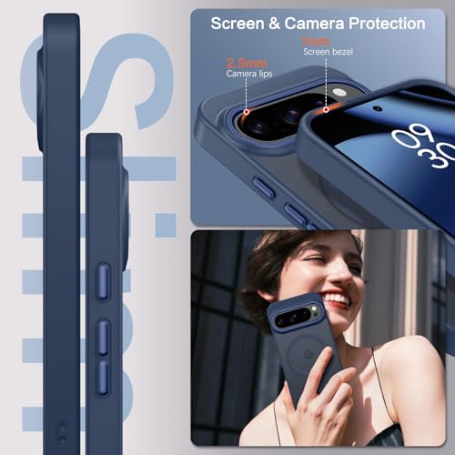 Coque Google Pixel 10 bleu marine mag-safe antichoc mate - 3
