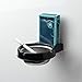 Cosmos Wall Mounted Ashtray Stainless Steel Cigarette Bin Adhesive Ash Tray for Bathroom Toilet Home Office Hotel (Black)