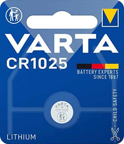 VARTA Batterien Knopfzelle CR1025, 1 Stück, Lithium Coin, 3V, kindersichere Verpackung, für elektronische Kleingeräte - Autoschlüssel, Fernbedienungen, Waagen