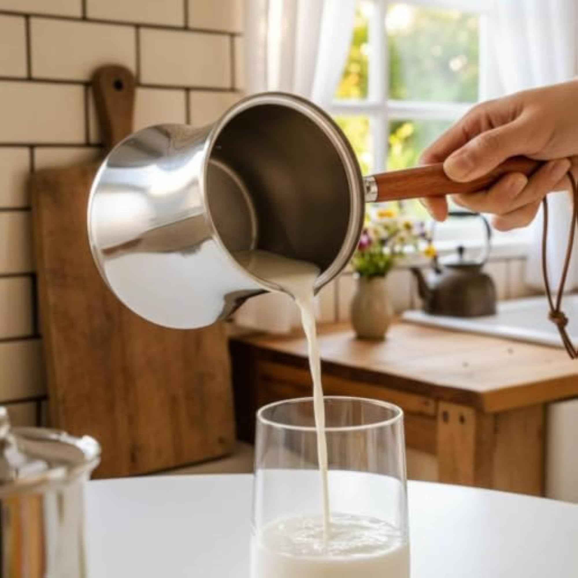 Cooktop Safe Stainless Steel Milk Pitcher Heat Resistant