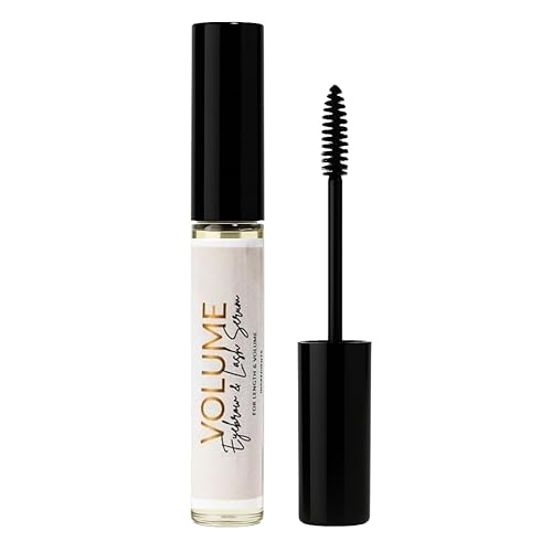 BASK & LATHER Suero de pestañas con aceite de ricino y aceite de jojoba para pestañas y cejas más gruesas, más completas y de aspecto más largo,