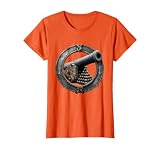 Naval Cannon With Cannonballs Men's Graphic Tee T-Shirt, Women, Orange, Medium
