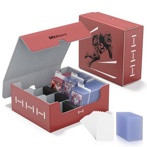 Image of Mlikero Football Card Storage Box, Trading Card Storage Box Oversized Fits Toploaders, Magnetic Closure Sports Card Case for Football Cards 2026 (Holds 500+ Toploaders)
