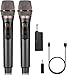 ALPOWL WXM Microfono Wireless, Microfono Karaoke con 192KHZ/24Bit, Professionale UHF Cordless Dynamic Mic System, Sistema PA Ricevitore Ricaricabile per Amplificatore Vocale(Nero) immagine