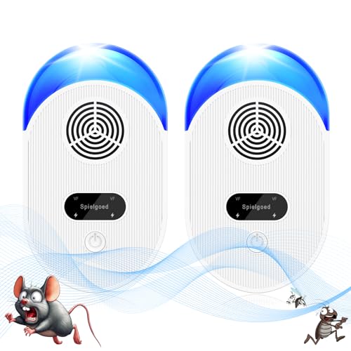 Ultrasonic Pest Repeller 2 Pack-Powerful Mouse Repeller Plug in Pest Control - Ultrasonic rat repellent- electronic Mosquito Repellent-Ideal for Mice,Mosquitoes, Cockroach, Moths, Ants (2 pack)