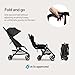 Mompush Velo Lightweight Travel Stroller, Compact & Airplane-Friendly for Baby and Toddler, Lie-Flat Seat, One-Hand Fold, with Leather Bumper Bar, Shoulder Strap, Raincover, Storage Bag & Cup Holder