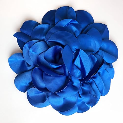 Image of Heyiwell Large Satin Fabric flower for Brooch Pin Wedding Party Dance Dress Suit Clothes Head Hair Accessories DIY Decor 9.45 inchInch