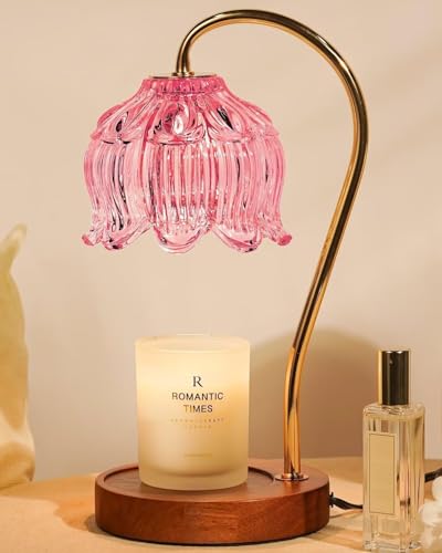Funistree Pink Candle Warmer Lamp with Timer, Dimmable Candle Lamp