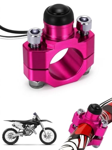 Image of JFG RACING Dirt Bike Engine Stop Start Kill Switch Button CNC with Mounting Backplate Universal for Dirt Pit Bike MX Motocross Supermoto Racing ATV Quad KAYO-Pink