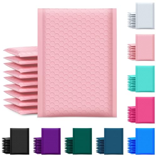 UCGOU Bubble Mailer 6x10 Inch 100 Pack Usable Size 6x9 Inch Light Pink Poly Padded Envelopes Waterproof Bubble Bags for Small Business Shipping Self Seal Mailing Envelopes for Jewelry Makeup Supplies