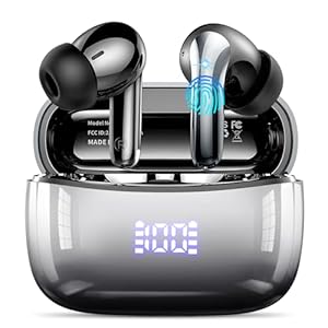 Bluetooth Kopfhörer, Kopfhörer Kabellos Bluetooth 5.3 mit 4 Mikrofon, 50 std Spielzeit mit Tiefer Bass, ENC Noise Cancelling In Ear Kopfhörer, IP7 Wasserdicht Ohrhörer, LED Anzeige, Für iOS/Android