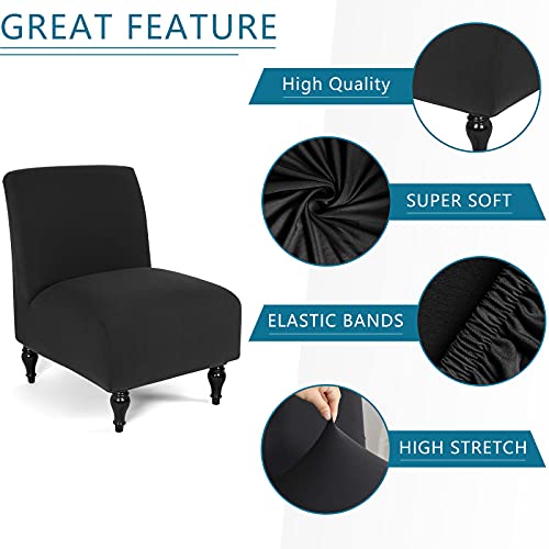 Liykimt-Armless-Accent-Chair-Cover-SlipcoverSlipper-Chair-Stretch-Spandex-Removable-for-Armless-Chair-Furniture-Protector-Covers-for-Living-Dining-Room-Hotel-Black-2 Liykimt Armless Accent Chair Cover SlipcoverSlipper Chair Stretch Spandex Removable for Armless Chair Furniture Protector Covers for Living Dining Room Hotel Black 2