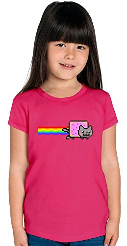 Styleart Nyan Cat Funny Girls Camiseta Rosa Rose
