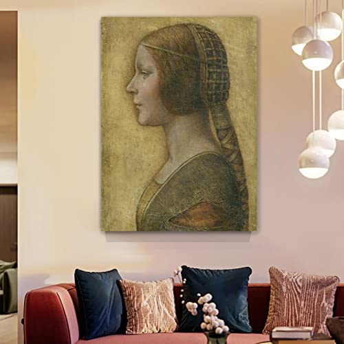Portraits Impression Sur Toile De Vinci Belle Princesse 90x125cm - 2