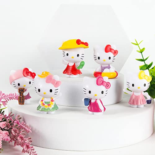 24Pcs Cute Kitty Cat Cake Topper Figurines, Cartoon Cupcake Toppers Figure Toys, Party Supplies Birthday Cake Decoration #TOP2