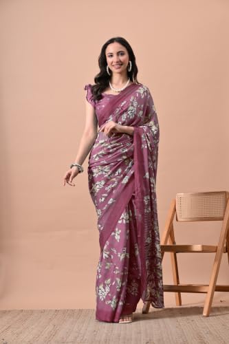 Image of MIRCHI FASHION Women Saree | Chiffon Chevron Zig Zag Printed Office Wear Sari with Blouse