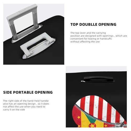 Travel Luggage Cover Heart America Flag And Grenada Flag Fashion Washable Baggage Suitcase Protector Fit For Luggage X-Large4