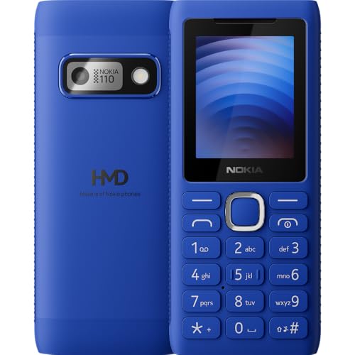 Image of Nokia 110 Power Keypad Phone |Dual SIM, Camera, Long Lasting Battery, Durable Design, Phone Talker, Wireless FM Radio, MP3 Player, MicroSD, 1-Year Replacement Guarantee | Blue