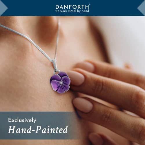 DANFORTH – Purple Pansy Necklace – 18” Snake Chain – Handcrafted Pewter Pansy Flower Pendant – Made In USA - Image 3