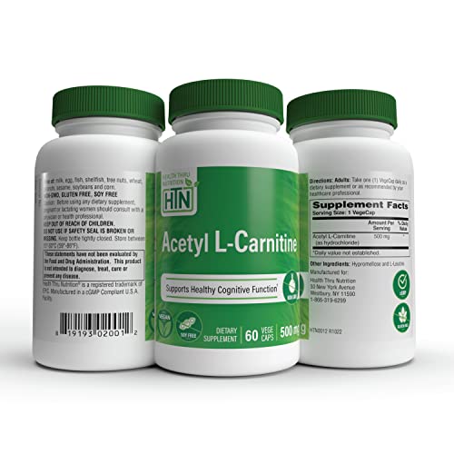 Health Thru Nutrition Acetyl L-Carnitine 500mg Vegan | 3rd Party Tested | Supports Cognition & Mental Function | Memory & Attention | Hypoallergenic, Non-GMO, Gluten Free, Soy Free (Pack of 60) - Image 6