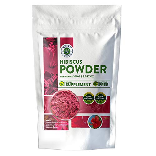 Hibiscus Powder, Herbal Supplement, For Tea, Skin & Hair Moisture 100 Grams | 100% Natural, Pure, Organic | Henna Cosmetics #TOP21