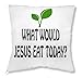 RaMedia What Would Jezus eat Today Vegan Slogan Art poduszka