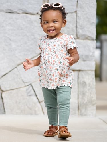 Simple Joys by Carter's Baby Girls' 4-Piece Short-Sleeve Shirts and Pants Playwear Set4