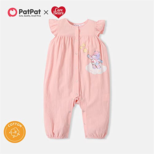 Patpat Care Bears Baby Girl Romper Infant Newborn Girls Clothes Ruffle Sleeve Bodysuit One Piece Bubble Romper Jumpsuit Light Pink 18-24 Months #TOP5