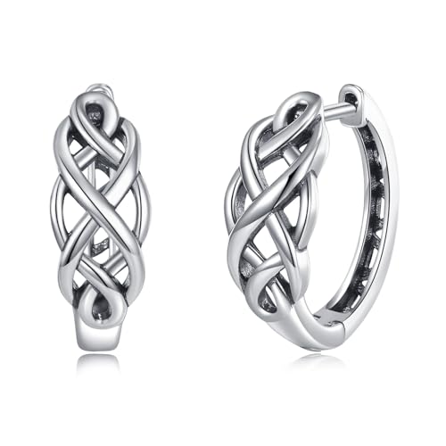 Boucles d'oreilles celtiques à clip pour oreilles non percées sans douleur en argent