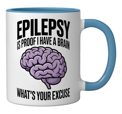 Taza de cerámica azul y blanca para epilepsia miniatura 2